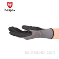 Guantes de trabajo grises de hespax comfort nitrile sandy bañado